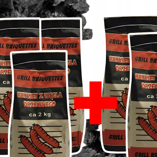 Drevené uhlie brikety 10 kg ku Grilovaciemu sporáku Krb natural 3+2 ZDARMA